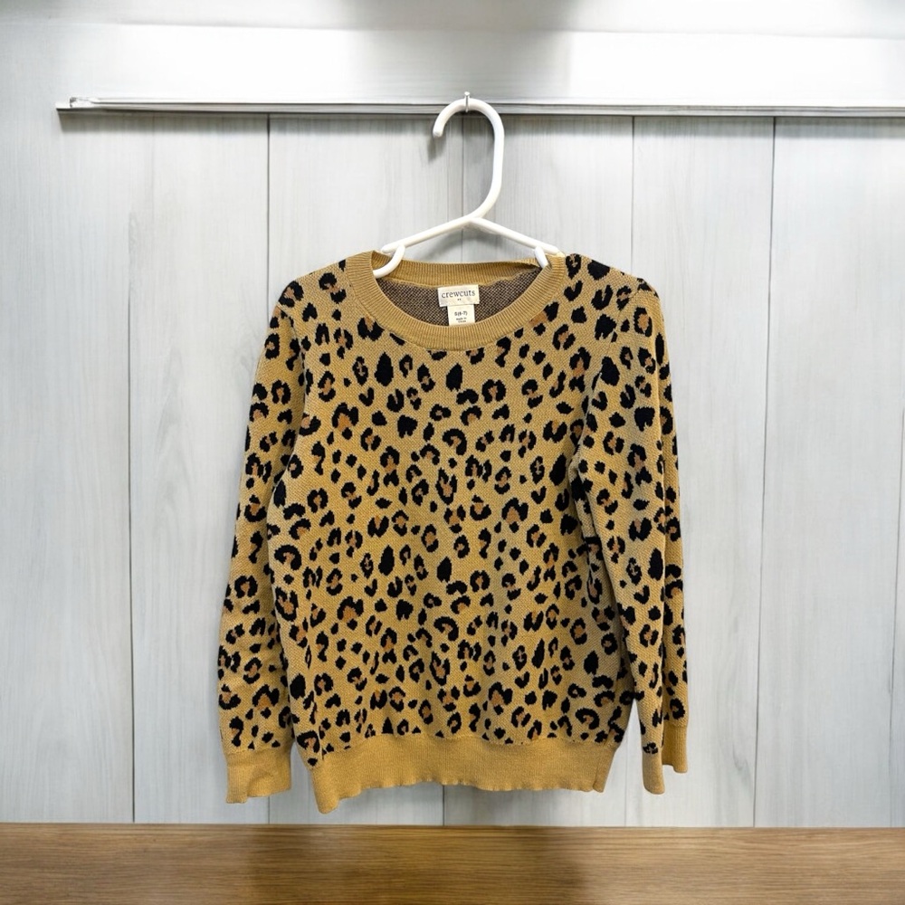 CREWCUTS leopard sweater. Only worn once. Size 6-7.